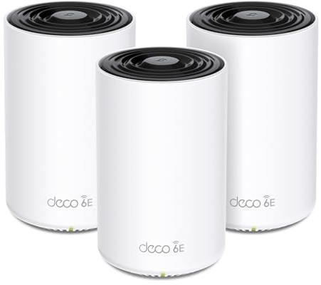 TP-Link Deco AXE4900 - Sistema WiFi a rete 6E WiFi a tripla banda (Deco XE70 Pro) | Porte WAN/LAN 2.5G | Wi-Fi 4.9 Gbps | 7.200 Mq. Ft Coverage | Collega più di 200 Dispositivi | Nuovo