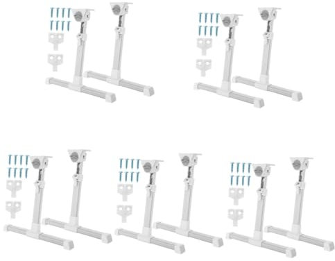 Uonlytech 5 Sätze Klappbare Tischbeine Klappbett Schreibtischbein DIY Möbelbeine Verstellbares Möbelbein Tisch Ersatzbein Computertischbeine Esstischbeine Weiß Zubehör N3 Plastik Klapptisch