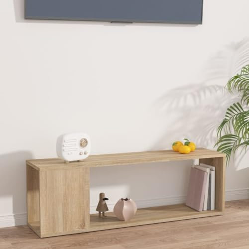 Pxznbe Tavolo Porta TV 100x24x32 cm Rovere Sonoma Truciolato Design Elegante e Classico Mobile TV Piano d'appoggio Pratico per Esporre Oggetti Decorativi Supporto TV Soggiorno Ampio Spazio