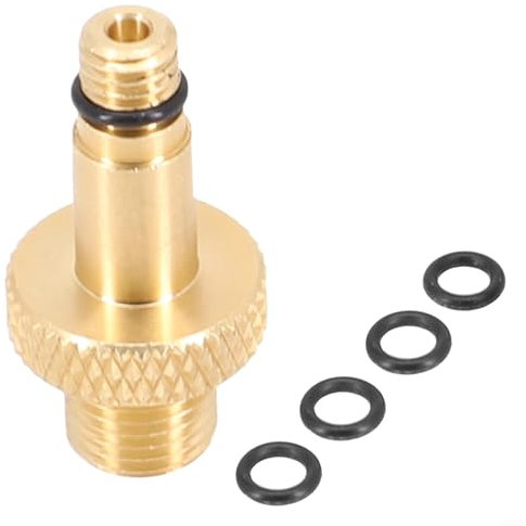 Gettimore Bike Valve Adapter, Aluminum Rear Shock Air Valve Adapter Tool With 4 O-rings For Rockshox Monarch Pressure Reducer, For MARZOCCHI Pressure Shock Absorber, For IFP Pumping Tools.