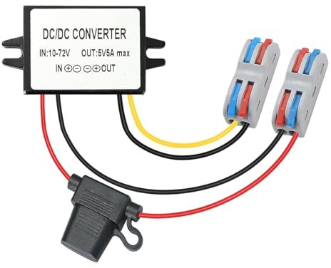 DC 10-72v Down to 5V 5A 25W DC Converter est adapté pour Les équipements de réduction de Tension étanches sur Les Chariots de Golf et Les Chariots élévateurs. (5V5A)