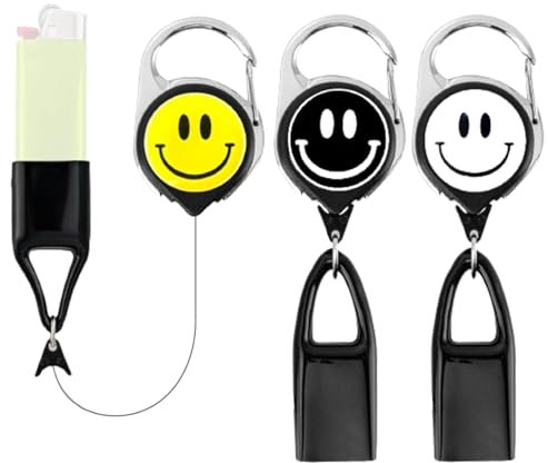 QTTRPCU Feuerzeug Schlüsselanhänger 3er Set, Lighter Leash Kompatibel mit Nahezu Jedem Feuerzeug, Feuerzeug Halter mit Schnur