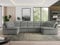 MKS MEBLE Sofa XXL U-Form, Wohnlandschaft U Form mit Schlaffunktion, Sofa mit Schlaffunktion, Schlafsofa mit Topper, Wohnzimmer Couch mit schlaffunktion - Morbido U - Grau Stukture