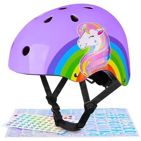 MHJY Fahrradhelm Kinderhelm Einhorn Kinder Helm Mädchen Skaterhelm Scooter and Ride Helm Jungen Fahrrad Helm Radhelm Größe Einstellbar für 3-8 Jahre