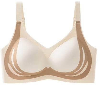 Blandoom Womens Sports Bras Women's Bras Aura-Surf Bra Sew in Push Up Bra Cups for Wedding Dress Wireless Strapless Bra Plus Size Seamless Underwear for Women White Sports Bra High Support