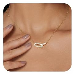 Auiremrti Halskette Damen-14K Goldkette Mit Strassanhänger,Wasserfester Schmuck,Modeschmuck Mit Transparentem Schmuckkästchen-Geschenk Für Freundin