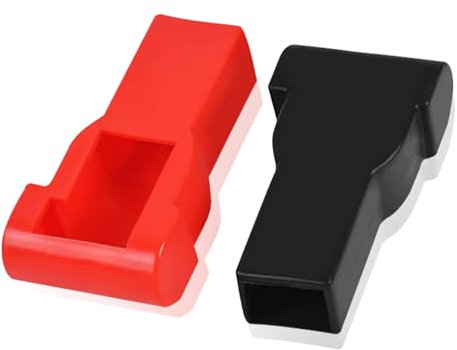 4PCS Battery Terminal Covers, Rubber Positive Negative Insulating Stud Protector Soft Battery Protective Caps for Electric Bikes Trucks Car Motorcycle