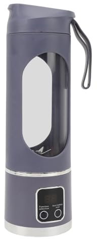 Licuadora Portátil, Taza Exprimidora Recargable Compacta para Uso Doméstico, Capacidad de 450 Ml, Fácil de Transportar, Batería de 1500 MAh, Licuadora de Jugo USB para Deportes,
