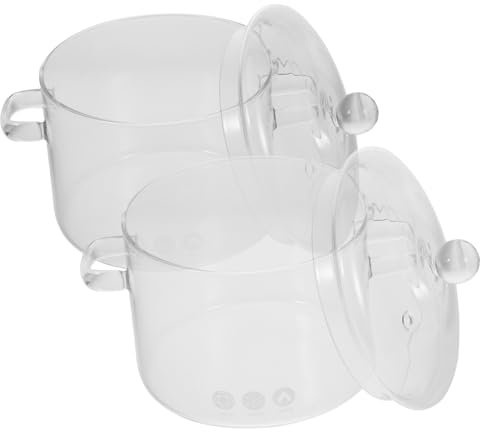 SHOWERORO 2 Pz Pentola Da Minestra Pentola Per Zuppa Da Cucina Piatto Caldo Di Ramen Pentola Per Zuppa Con Coperchio Pentola Per Spaghetti Scalda Tè Per Teiera Chiaro Alto Borosilicato