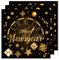 ParPix 20 Stück Happy New Year Servietten, 33x33cm Servietten Silvester, Silvester Tischdeko Papierservietten, Schwarz Gold Silvester Deko 2025 Servietten,Silvesterdeko Neujahr Party Papierservietten