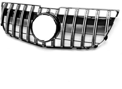 GT Kühlergrill kompatibel for Mercedes-Benz GLK Klasse X204 GLK260 GLK300 GLK350 2013 2014 2015 Frontstoßstangengrills Kühlerzubehör(Silver)
