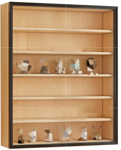 WIGING An Der Wand Montierte Vitrine Für Sammlerstücke, Aufbewahrungs- Und Aufbewahrungsbox Zur Präsentation Ihrer Wertsachen Und Sammlung, Holzspielzeug, Actionfiguren, Vitrine(55x10x83.2cm)