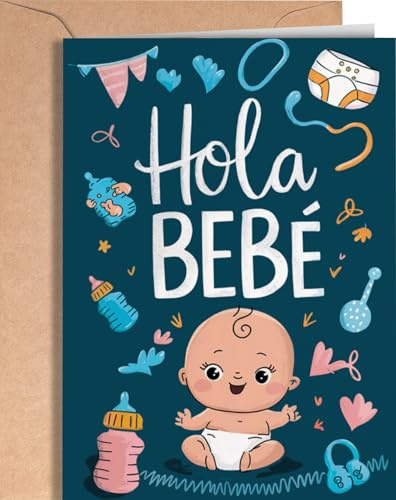 Grußkarten für jeden Anlass - Karte zur Geburt Baby - Karte zur Babyparty - Postkarte zur Geburt des Neugeborenen - Karte für Jungen oder Mädchen zur Geburt - Hallo Baby