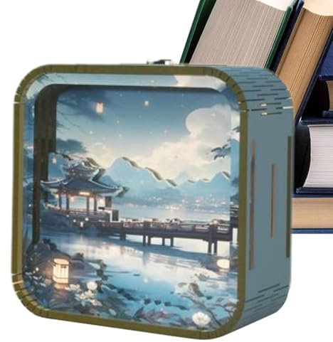 Jiimhte Puzzle in legno con luce,Puzzle in legno luminoso - Kit artigianali per lampade da tavolo,Lampada da scrivania per soggiorno camera da letto, decorazioni per la casa per comodini