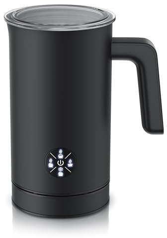 Arendo, Espumador de leche eléctrico 500 W, Carcasa de doble pared, 4 programas, Espuma caliente y fría, Espuma cremosa y firme, 150/300 ml, Revestimiento antiadherente, Cappuccino/Latte Macchiato