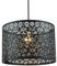 Unique Marrakech Designed Matte Black Metal Circular Pendant Light Shade with Floral Decor | 30cm Diameter | Maximum 11watt LED Allowed by Happy Homewares