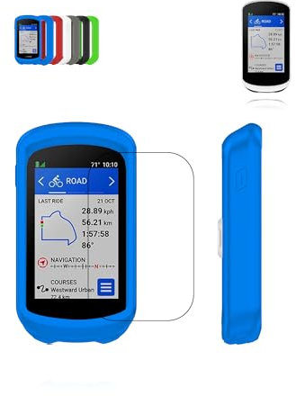 Cover for Garmin Edge Explore 2 GPS Bicycle Navigation, Silicone Protective Case with TPU Screen protector - Shockproof, Seamlessly Fitted, Skin-Friendly & Waterproof for Enhanced Durability, Blue