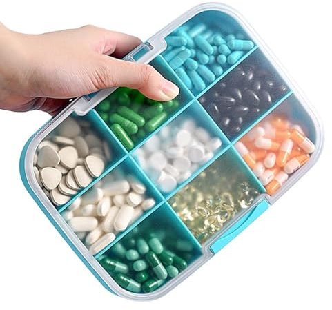 Portable Pill Dispenser - Medication Dispenser, Portable Med Organizer | Tragbare Persönliche Pille Spender, Extra Pille Halter Medikamente Box Container Feuchtigkeitsbeständige Halter Für Medizin