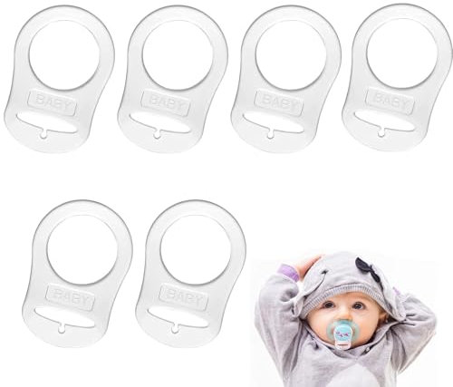 Zwenjuan Silicone Bouton Anneau,6 pièces Anneau en Silicone Adaptateur - Tétine Clip Adaptateur Anneau pour Tétine Anneau en Silicon
