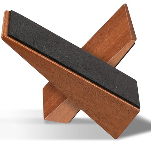 2 Pack Wooden Door Wedge with Rubber Anti Skid Bamboo Door Stoppers Non Slip Heavy Duty for Parquet, Tiles, Indoors Carpet, All Types Floor and Wooden, Metal, Glass Doors