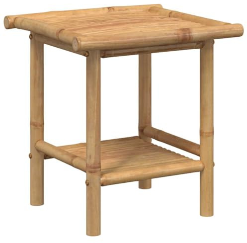pokgdf Table basse en bambou avec design à lattes et espace de rangement, table basse en bambou durable pour l'intérieur et l'extérieur, 45 x 45 x 45 cm