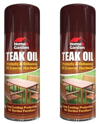 MSQUARE Teak Oil Aerosol Spray, Natural Wood Varnish, Long Lasting Protection, Easy to Apply, Protect and Enhance All Exterior Hardwoods & Softwoods, 400ml (2pcs)