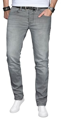 ALESSANDRO SALVARINI Herren Slim Fit Jeans Hose Denim Stretch-Jeans Jeanshose Washed