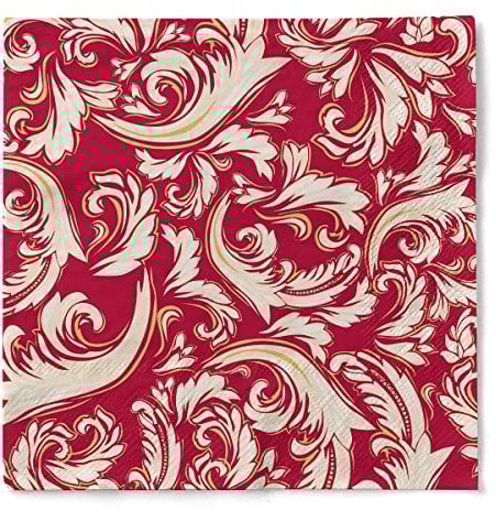 Sovie HORECA Serviette Cascade - saugstarke 3-lagige Tissue-Servietten - 33 x 33 cm - hochwertige Einweg-Servietten - ideal für Hochzeit & Feiern - 100 Stück, Bordeaux