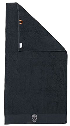 DONE Drap de douche Stone Skull - 70x140 cm - Noir