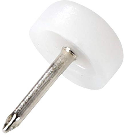 Adsamm® / 100 x Kunststoffgleiter mit Nagel / Weiß / Ø 13 mm / rund / Möbelgleiter mit Nagel / Möbel- und Bodenschutz in Adsamm® Qualität