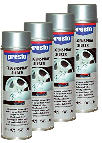 Presto 4X 428924 FELGENSPRAY SCHUTZLACKIERUNG Stahl LEICHTMETALL 500 ml