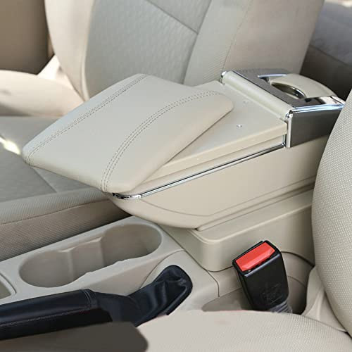 AutoSunShine Boîte d'accoudoir pour console centrale en cuir,compatible avec Peugeot 206 2005~2008/Peugeot 207 2008 2009 2010~2013 boîte de rangement d'accoudoirs pour pièces d'intérieur de voiture