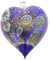 Glas von Venedig Murano-Glas-Herz-Weihnachtsverzierung Blau und Gold. Weihnachtsschmuck aus mundgeblasenem Glas für Weihnachtsdekoration, italienisches handgemachtes