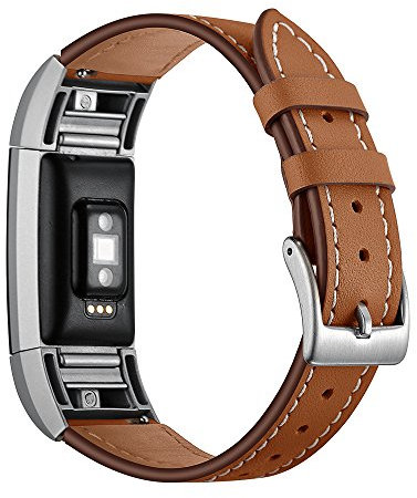 AISPORTS Compatible con Fitbit Charge 2 Pulseras de Cuero Mujeres Hombres Pequeño Grande Deporte Smart Watch Correa con Hebilla de Metal Pulsera para Fitbit Charge 2 Activity Tracker Accesorios