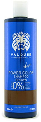 Valquer Professional Shampoo Power Color gefärbtes Haar. Vegan und Sulfatfrei (braunes Haar) Haarfarbe Enhancer - 400 ml