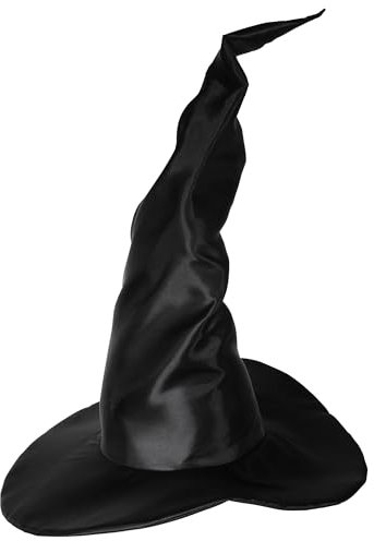 W WIDMANN MILANO Party Fashion - Cappello da strega, extra large, modellabile, in raso, a punta, accessorio, copricapo, festa in maschera, carnevale