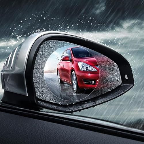 Hallenwerk 2er Set Nano-Schutzfilm Rückspiegelschutzfilm Aufkleber Schutzfolie gegen Regen Nebel Niederschlag Sonne Kratzern Verschmutzungen (2er Set 130x95mm)