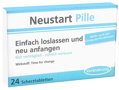 Trendimport Scherztabletten/Scherzdragees, Neustart Pille