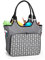 Yarwo Stricktasche zur Aufbewahrung von Wolle, Tasche für Wolle, Aufbewahrungstasche für Häkelnadeln Sets und Stricken Zubehör, Grau mit Pfeilmuster(PATENT ANGEMELDET)
