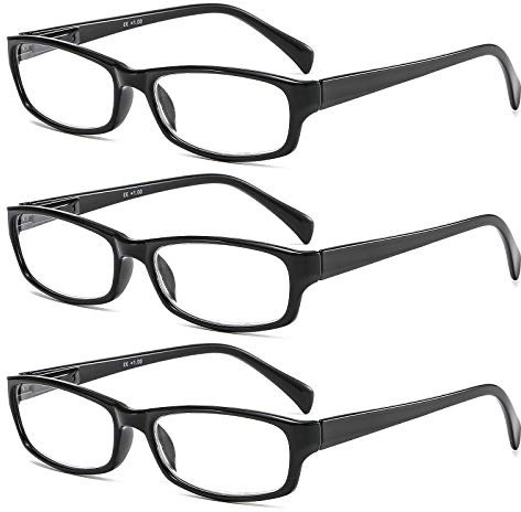 Suertree Lesebrille Unisex 3 Pack Brille Federscharniere Gemustert Mode Augenoptik Lesehilfe Computer Leser Herren BM595 1.0X