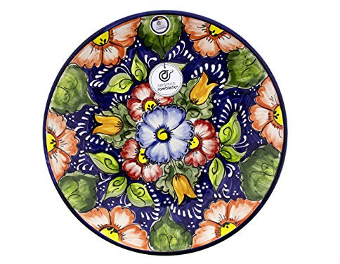 CERAMICA RAMBLEÑA | Piatto decorativo da appendere a parete | Piatto in ceramica | Piatto da parete | Piatto da parete Modello D29 | 100% decorato a mano | 35x35x5 cm