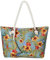 DonDon Strandtasche XXL mit Reißverschluss - Umhängetasche Damen, Shopper Tasche Damen im Beach Look mit Schulterriemen - Urlaub Must Haves Beach bag - Tropical Vintage