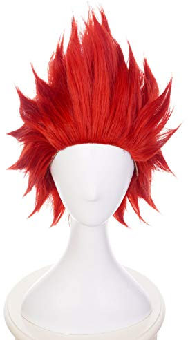 HIROAKIYA Red Riot Eijiro Kirishima Wig, MHA My Hero Academia Red Riot Eijiro Kirishima Cosplay Wig with Wig Cap