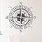 KLEBEHELD® Wandtattoo Kompass Vintage | Wandtattoo Windrose | Himmelsrichtung |Farbe grau, Größe 90x90cm