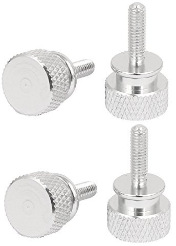 PC-Gehäuse für Computer, vollgewinde, gerändelte Ohrschrauben, Doppelbrücke, silberfarben, M3,5 x 12 mm, 4 Stück