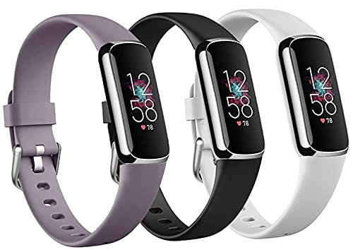 Nigaee 3 Stück Armband Kompatibel für Fitbit Luxe, Weich Verstellbare Ersatz-Sport-Armbänder Kompatibel mit Fitbit Luxe, Klein Groß