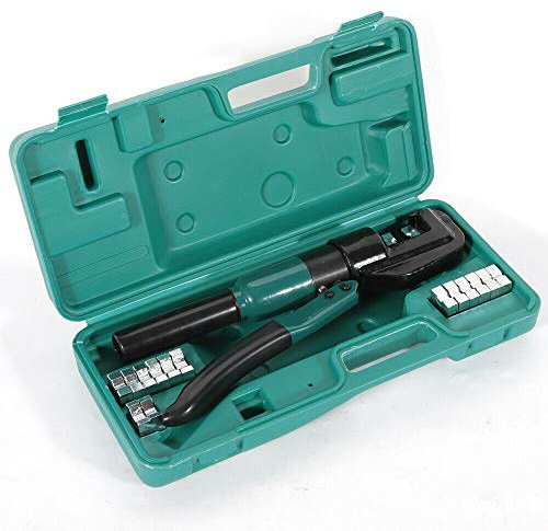 Hydraulische Presszange, Crimpzange Quetschzange Kabelschuhe Zange Hydraulische Crimpzange mit 8 Formen Dicke 4-70 m㎡ 丨Geeignet für Kupfer/Aluminium-Klemmen