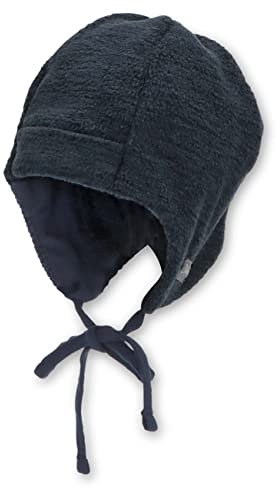 Sterntaler Baby Mädchen Mütze Melange - Kappe Kinder aus Microfleece (Recycelt) Mit Bindeband - Marine, 35