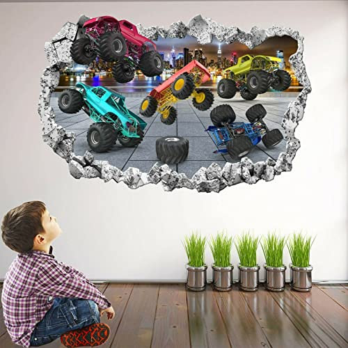 Monster Truck Wandaufkleber Aufkleber Wandbild Poster Print Art Kids Boy Room Decor KR13
