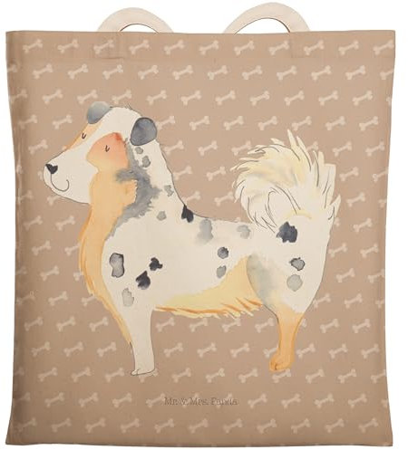 Mr. & Mrs. Panda Einkaufstasche Hund Australien Shepherd - Geschenk, Australian Shepard, Spruch, Hundebesitzer, Shopper, Tierliebhaber, Haustier,